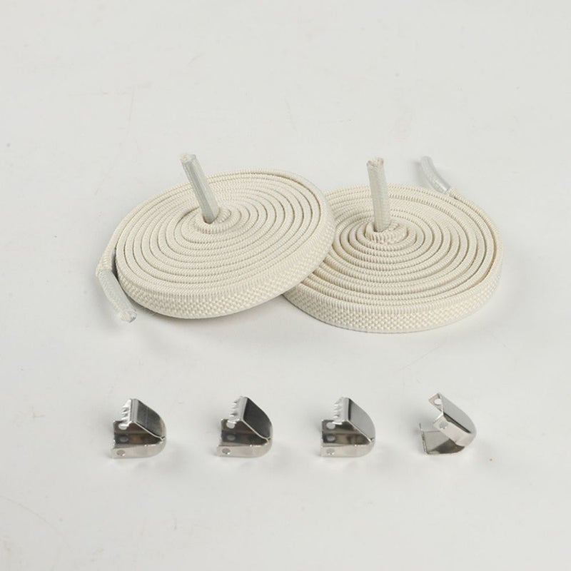 إسكدنيا رباطات حذاء مرنة بدون رباطات للرياضيين أرز مسطح أبيض أرز مسطح أبيض