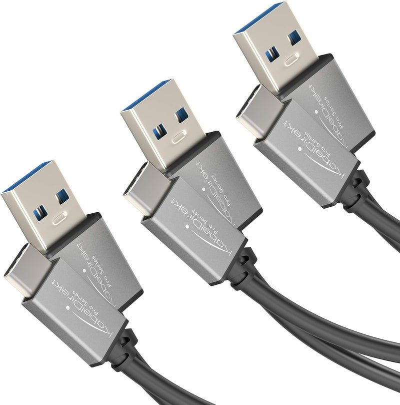 كيبل دايركت كايبل ديركت - كابل USB-A 3.0 إلى USB-C - 0.45 متر + 0.8 متر + 1.8 متر - (كابل بيانات وشحن سوبر سبيد، مناسب للهواتف الذكية والأجهزة اللوحية ذات منفذ USB-C، أسود/رمادي فاتح) - Image 1
