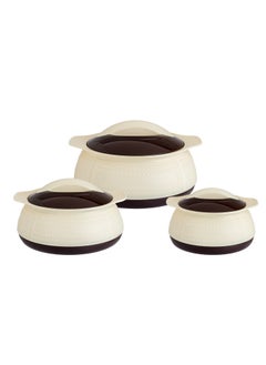 Milton 3 Pieces Plastic Food Container Set White Brown Sizes / 1000-1500-2500 ml  - Image 1