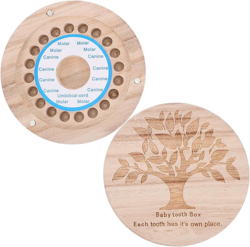 LABRIMP Tooth Box and Hair Keepsake Wooden Storage for Teeth and Hair Collection, Compact Natural Souvenir Holder for Boys and Nursery Keepsake - Image 1