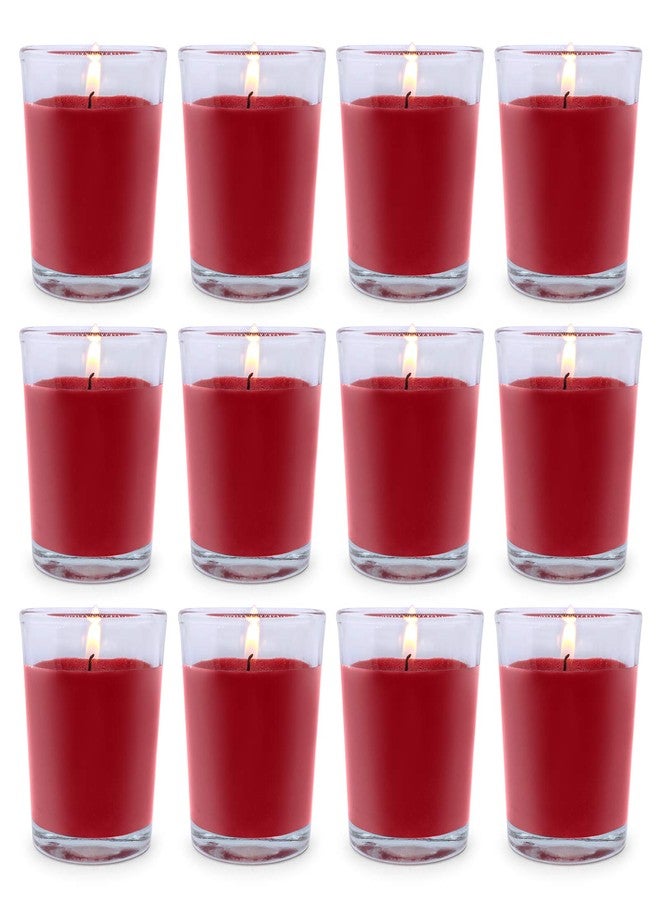 BERYSCEN Set of 12 Red Votive Candles for Christmas Valentine's, Unscented Bulk Candles for Home Weddings Party Festival Decorative and DIY - Image 1