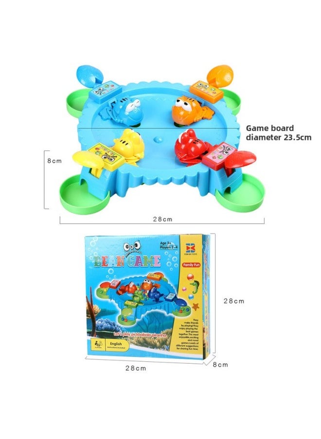 Generic - Douyin's Same Style Frog Eating Beans Double Fun Family Desktop Interactive Gluttonous Frog Grabbing Beads Educational Toy Machine-Color:Large Plate For 4 People, 96 Capsules, Large Plate With Free Bag - Image 1