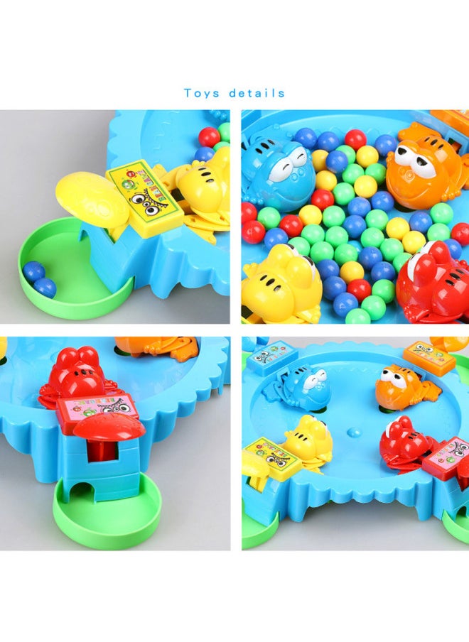 Generic - Douyin's Same Style Frog Eating Beans Double Fun Family Desktop Interactive Gluttonous Frog Grabbing Beads Educational Toy Machine-Color:Large Plate For 4 People, 96 Capsules, Large Plate With Free Bag - Image 1