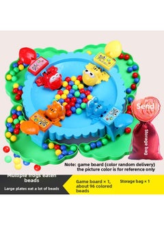 Douyin's Same Style Frog Eating Beans Double Fun Family Desktop Interactive Gluttonous Frog Grabbing Beads Educational Toy Machine-Color:Large Plate For 4 People, 96 Capsules, Large Plate With Free Bag
