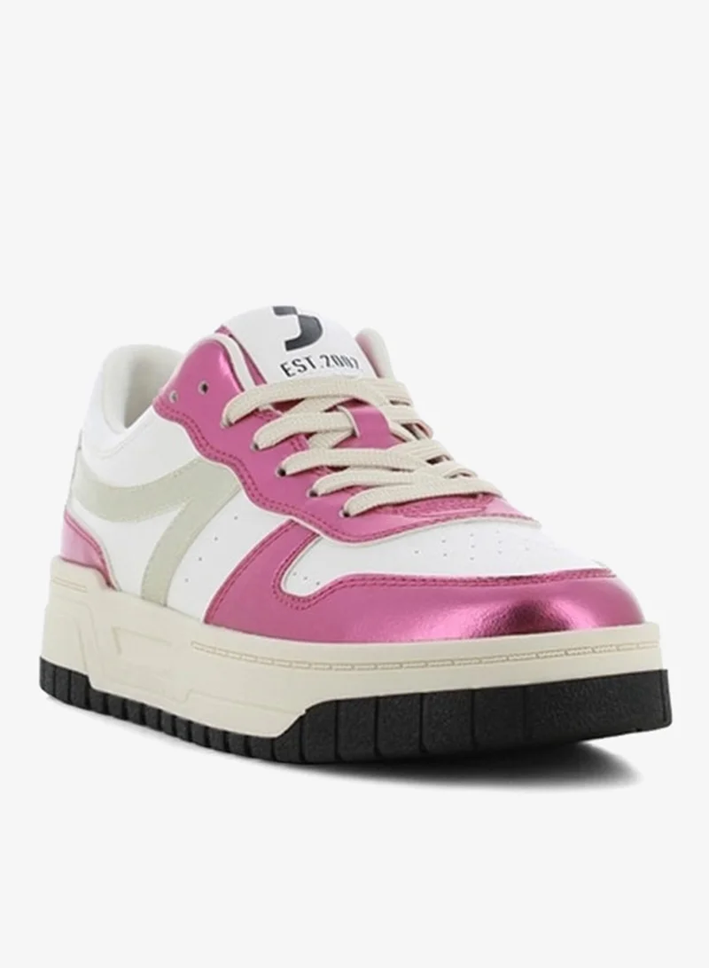 SJ Women's Panelled Lace-Up Low Top Sneakers