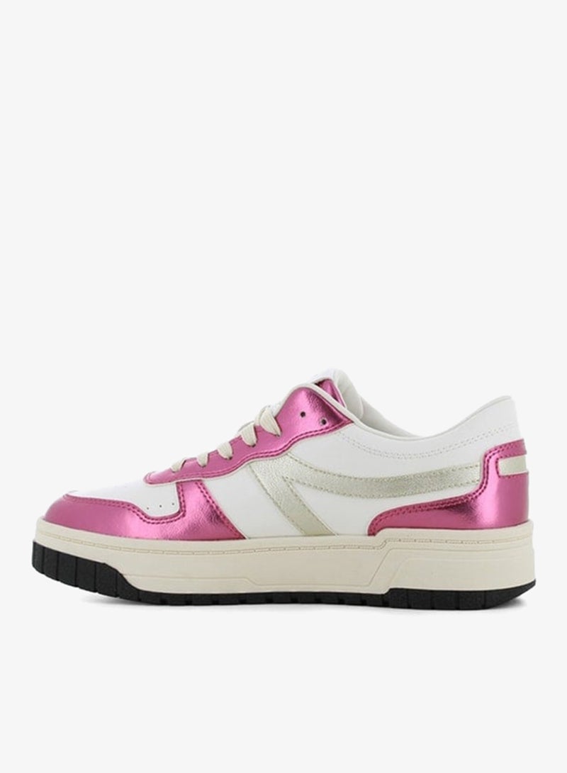 SJ Women's Panelled Lace-Up Low Top Sneakers - Image 4