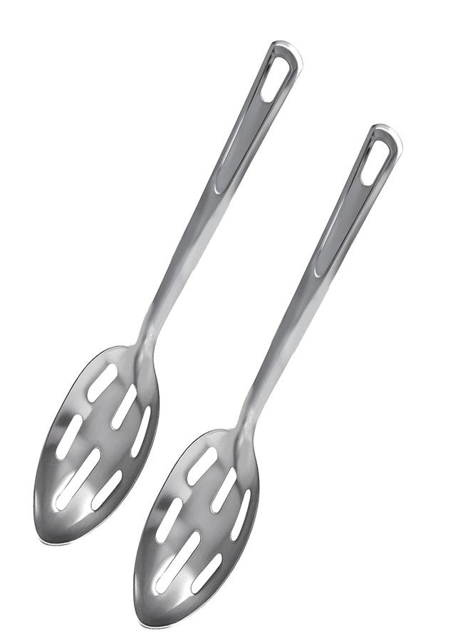 Gabrella 2 Pack Kitchen Slotted Spoon Stainless Steel, Stiring Large Spoons, 13 Inch Metal Slotted Spoon, Cooking Serving with Holes - Image 1