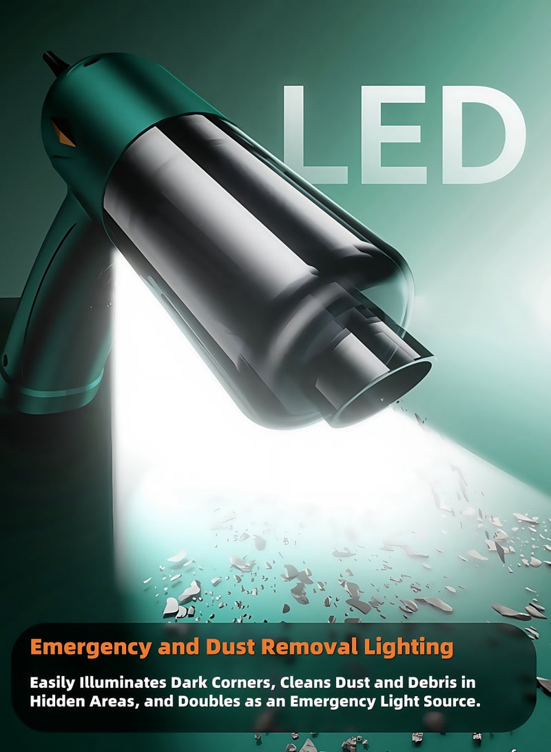 Cordless Car Cleaners - Wireless Mini Car Vacuum Cleaner with LED Light