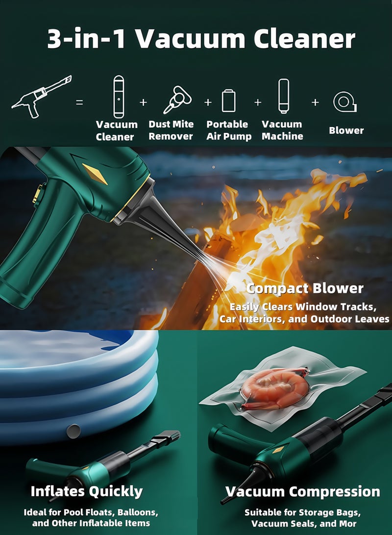 Cordless Car Cleaners - Wireless Mini Car Vacuum Cleaner with LED Light