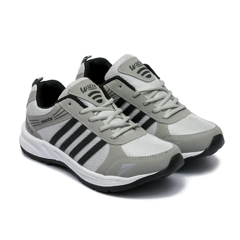 أسيان Men's Grey Black Sports Sneakers