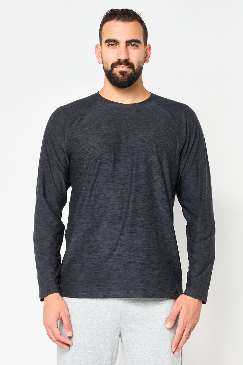 90 Degree By Reflex Men Sportswear Fit Long Sleeve Outdoor Sweatshirt, Charcoal - Image 1