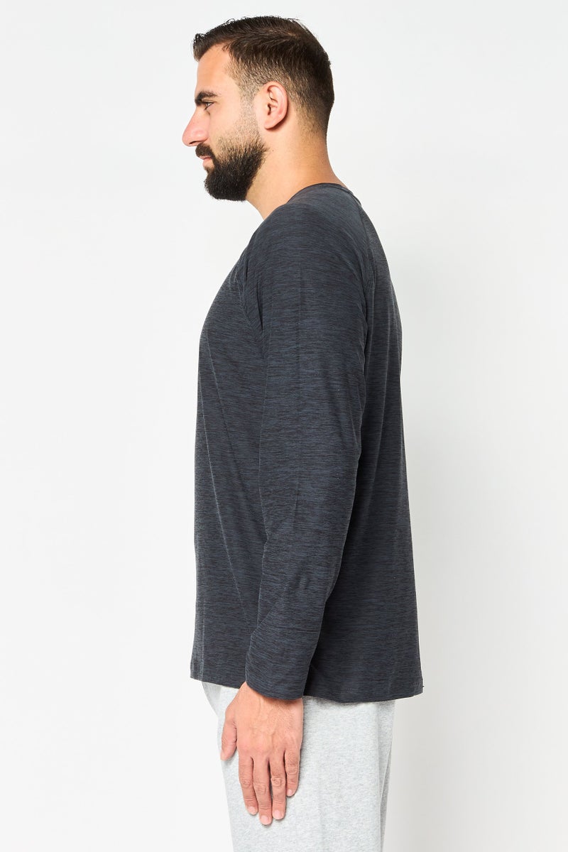 90 Degree By Reflex Men Sportswear Fit Long Sleeve Outdoor Sweatshirt, Charcoal - Image 3