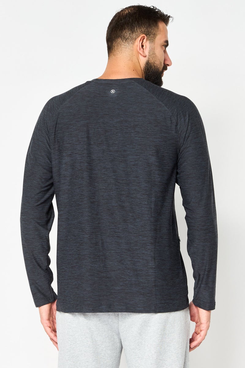 90 Degree By Reflex Men Sportswear Fit Long Sleeve Outdoor Sweatshirt, Charcoal - Image 4