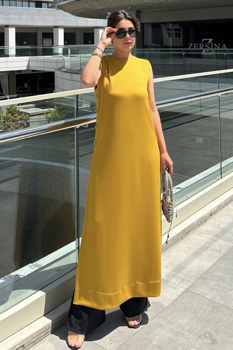 Weshaya Dress Women Mustard - Image 3