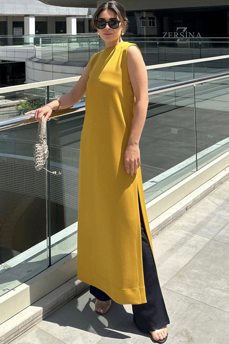 Weshaya Dress Women Mustard - Image 1