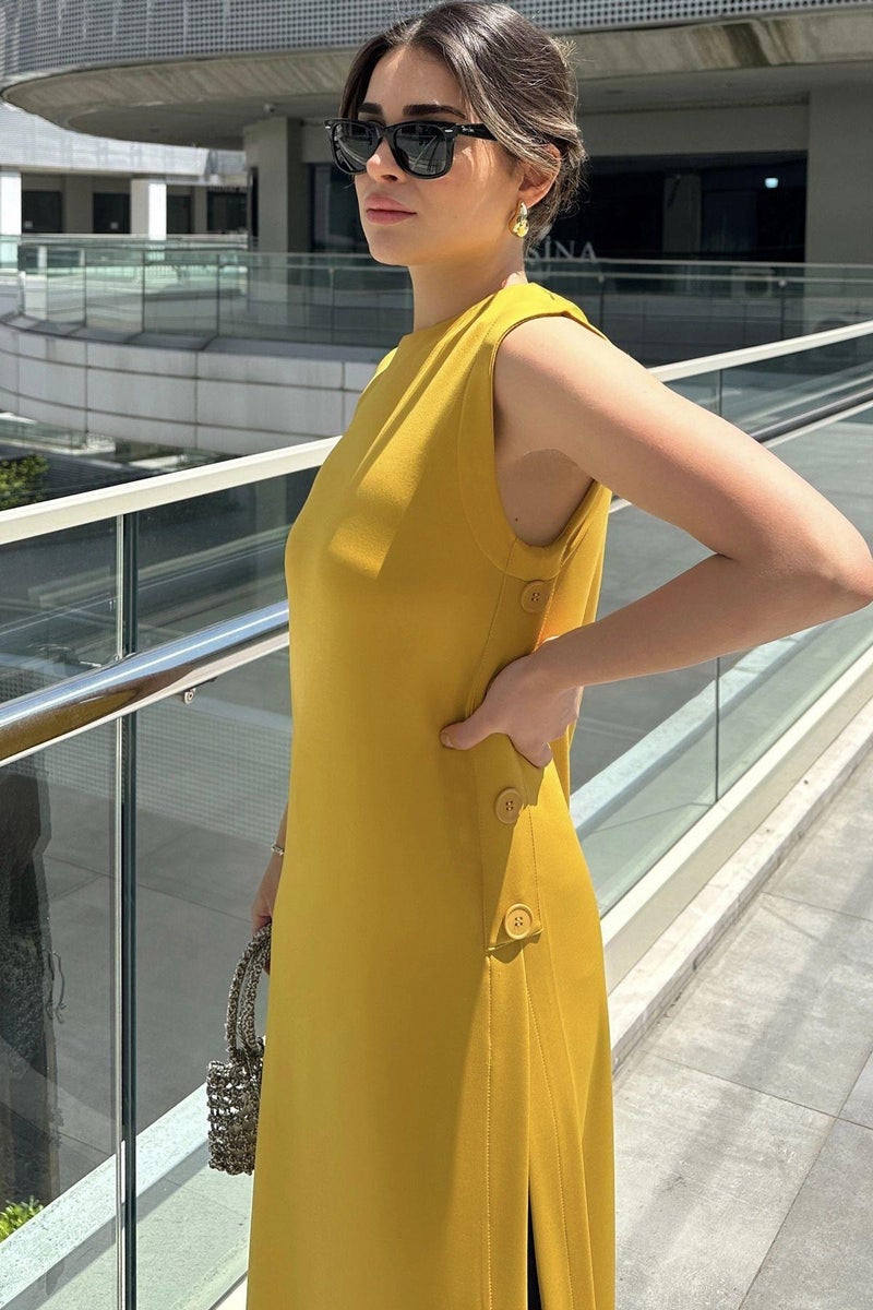 Weshaya Dress Women Mustard - Image 2
