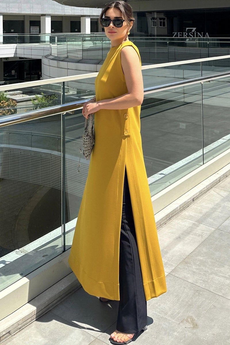 Weshaya Dress Women Mustard - Image 4