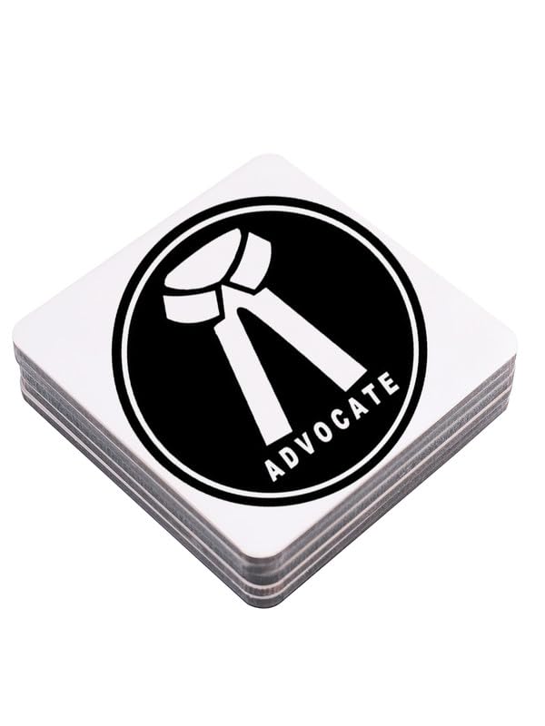 TAJNAN Lawyer Theme Coasters Set of 6 Square Drink Coasters Advocate Design Table Protection for Home and Office - Image 5