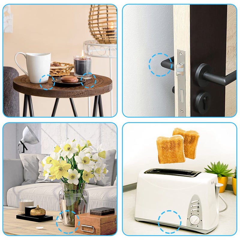 Xfenvs Cuttable Cabinet Door Bumpers, Premium Clear Soft Bumper Pads, Strong Self-Adhesive Furniture Pads Suitable For Many Furniture And Appliances Sound Dampening Buffer Pads (5.9""X 6.3""X 0.08"", 4 Pcs) - Image 3