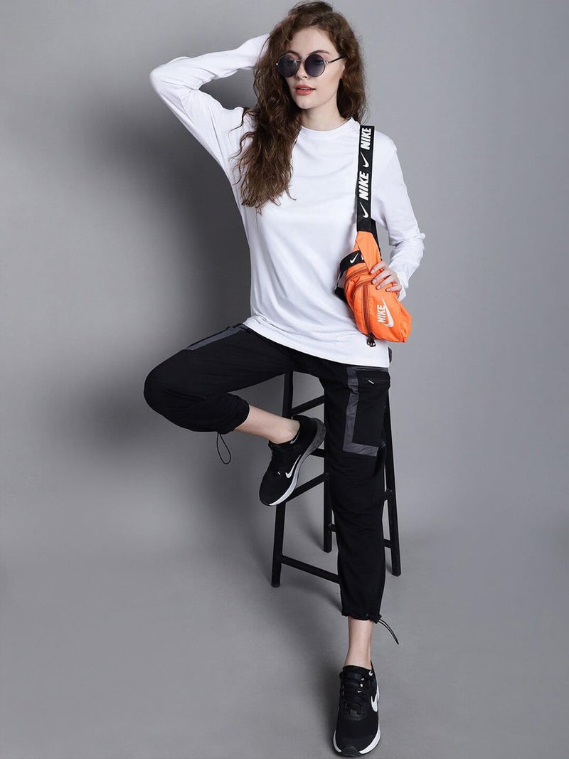 JUNEBERRY® Cotton Round Neck Regular Fit Plain Solid Full Sleeve T-Shirt Combo for Women (Pack of 3) (PO3_JB_FS_WT_GR_NY_L) - Image 2