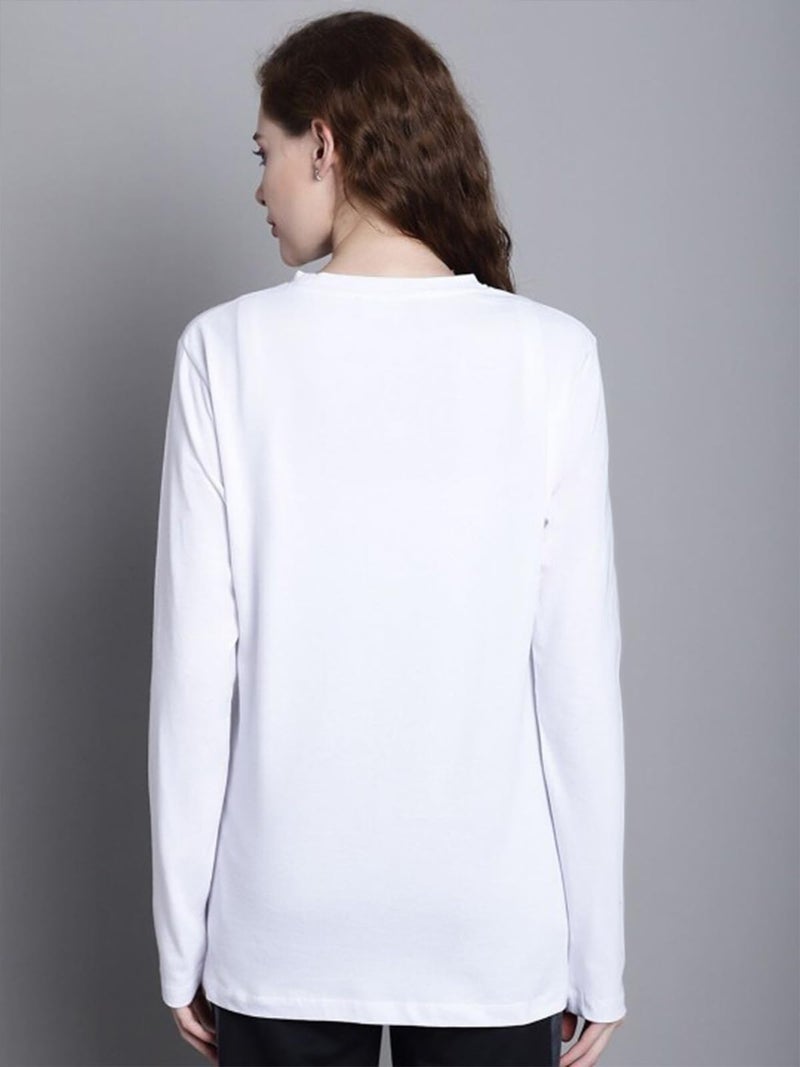 JUNEBERRY® Cotton Round Neck Regular Fit Plain Solid Full Sleeve T-Shirt Combo for Women (Pack of 3) (PO3_JB_FS_WT_GR_NY_L) - Image 3