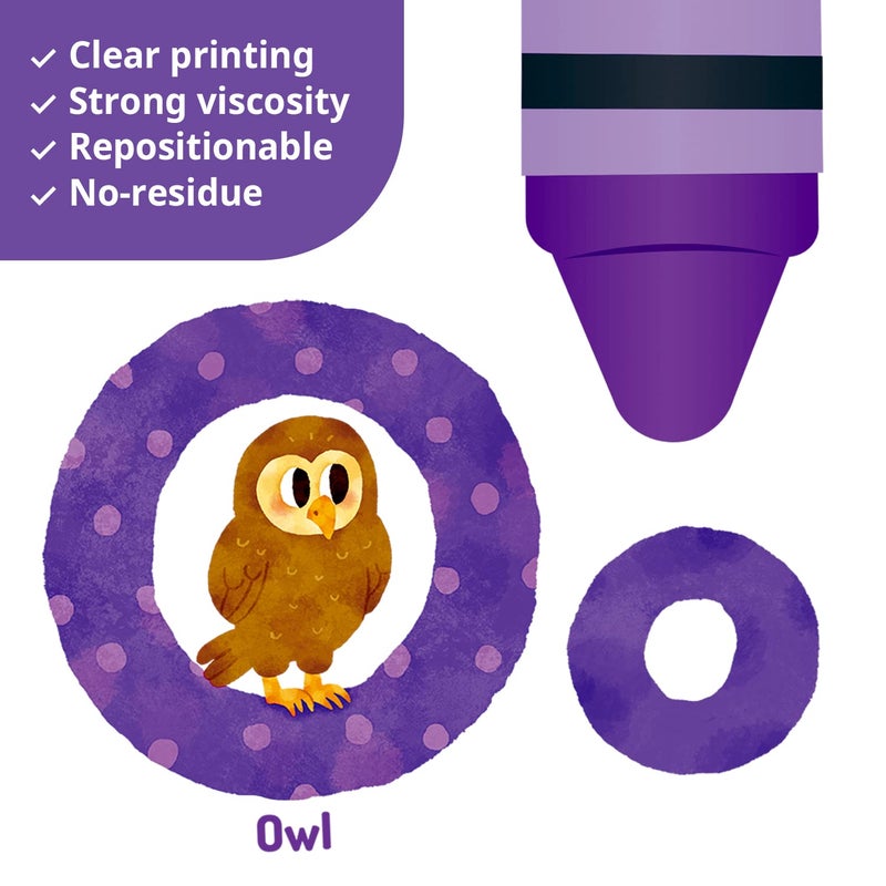 DECOWALL DS-8044 Animal Alphabet Numbers Colour Decals Stickers Kids Peel and Stick Removable for Room dÃ©cor Letters ABC Classroom playroom Decorations Educational Bedroom Nursery - Image 5