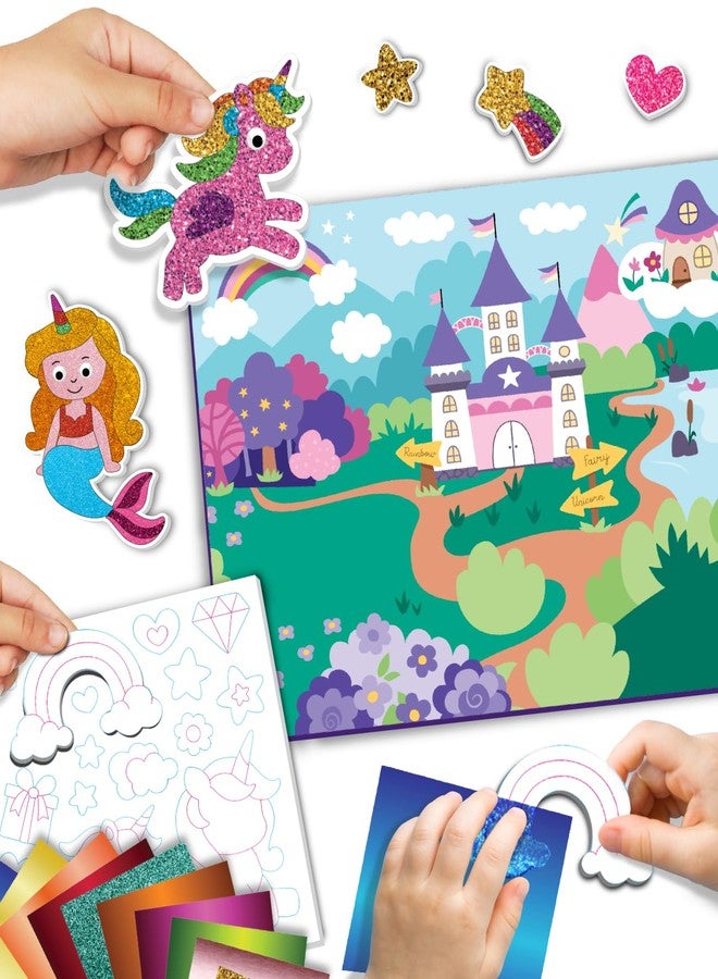 FIRSTCRY INTELLISKILLS Intelliskills Foil Art and Craft Kit for Kids, DIY kit for kids,Craft Kit Set for 3+ Years Girls & Boys, No Mess Card Making Set, Boost Creativity,Fine Motor Skills,Birthday Gift (Unicorns&Princesses) - Image 2
