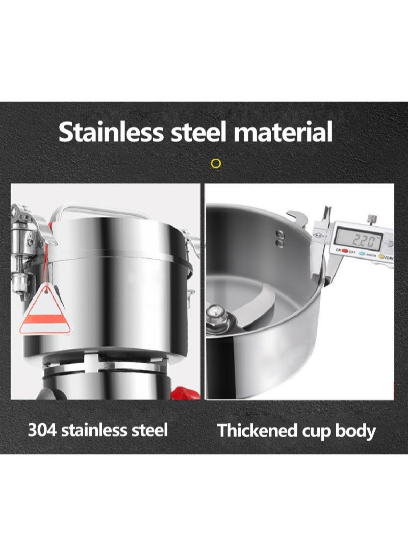 ET-LIFE Electric Grain Mill Grinder, 800g Stainless Steel Herb Mill, 1400W High Speed Commercial Grinder Machine, Superfine Mill Speedy Grinding for Dry Grains Cereals Coffee Corn Pepper - Image 5