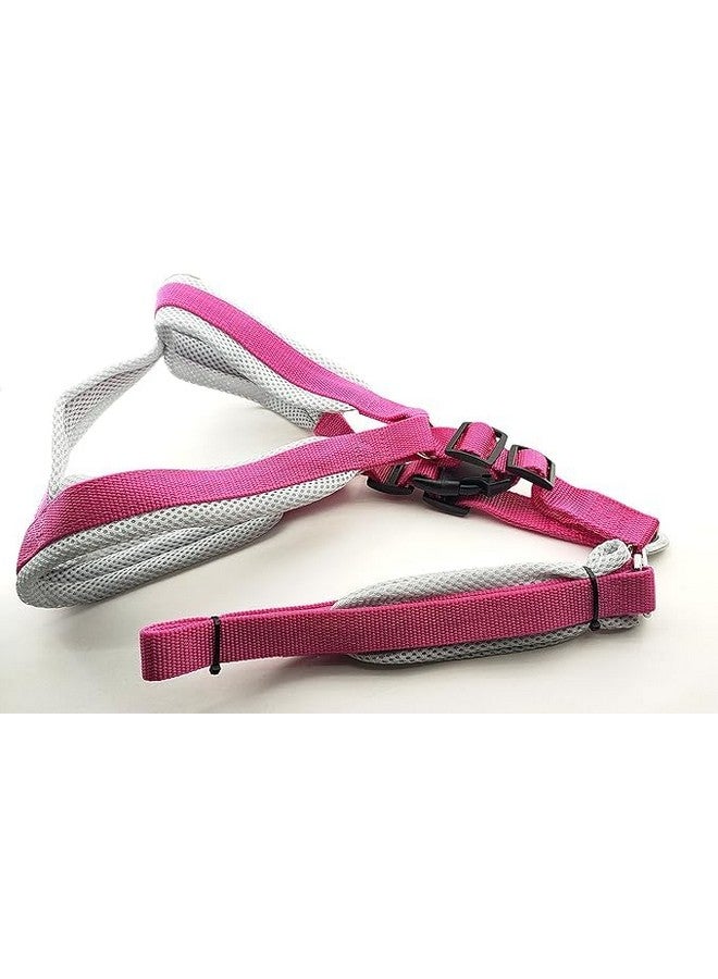Pet Vest Harness, Adjustable 1 Inch Width Nylon Soft Padded Mesh Comfort Fit Harness For Large Breed Dogs | No Pull No Choke (Rose) - Image 1
