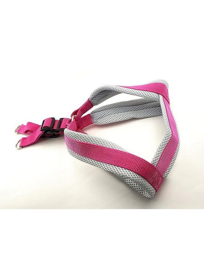 Pet Vest Harness, Adjustable 1 Inch Width Nylon Soft Padded Mesh Comfort Fit Harness For Large Breed Dogs | No Pull No Choke (Rose) - Image 2