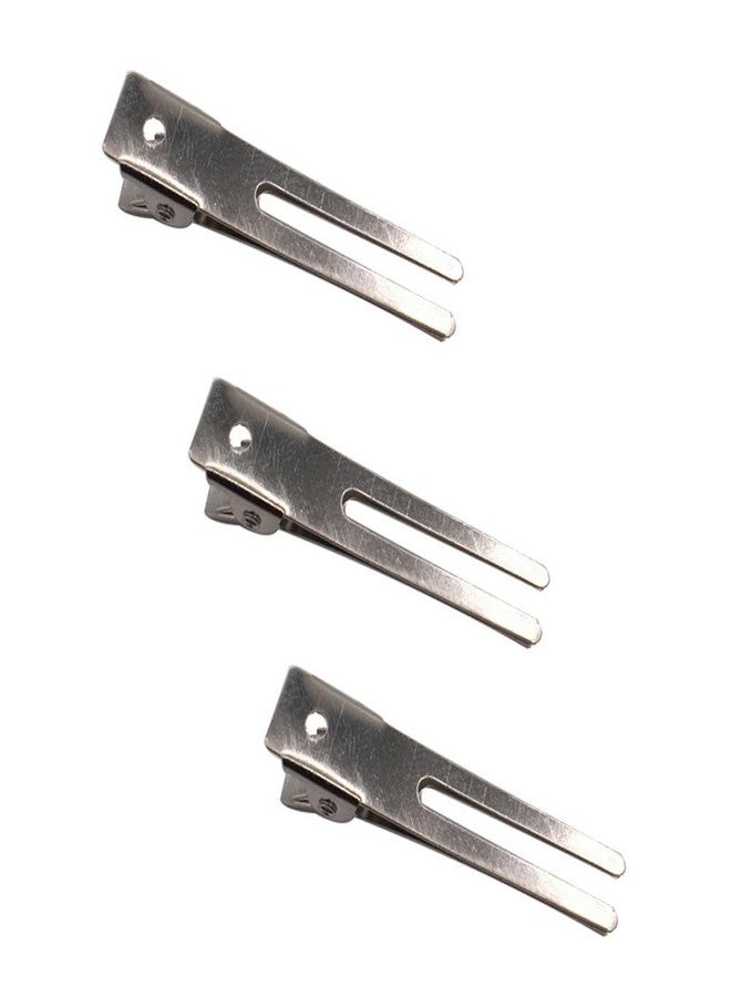 lasenersm 50 Pieces 1.77" Hairdressing Double Prong Curl Clips Metal Alligator Hair Clips Setting Section Hair Clips for Hair Salon Extensions Styling, Silver - Image 4