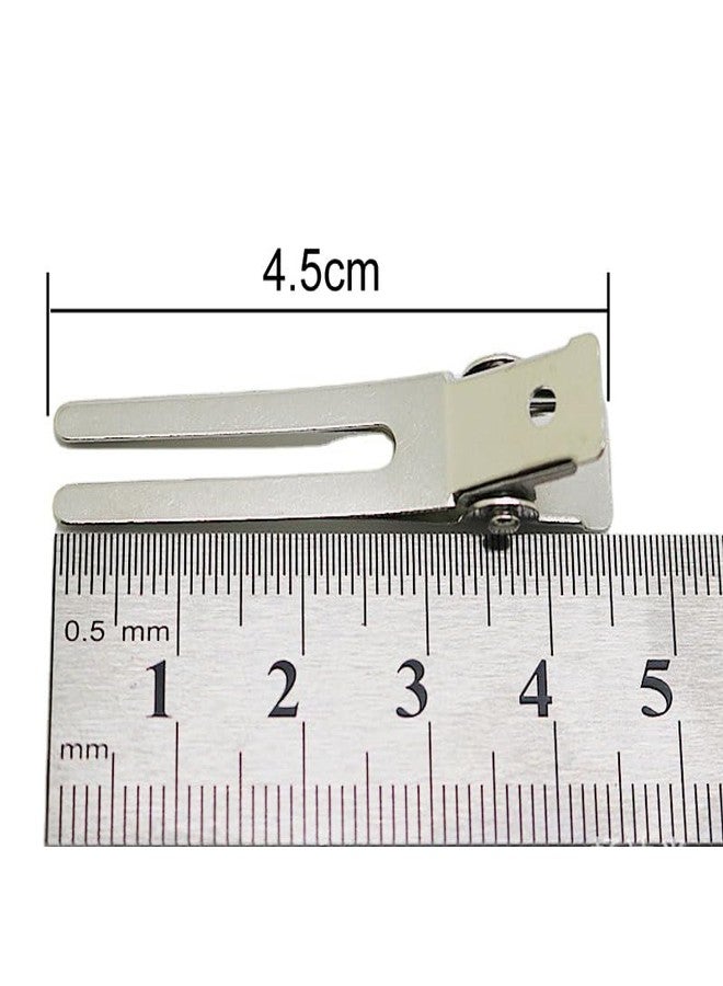 lasenersm 50 Pieces 1.77" Hairdressing Double Prong Curl Clips Metal Alligator Hair Clips Setting Section Hair Clips for Hair Salon Extensions Styling, Silver - Image 3