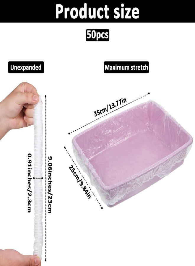 Qianyu 50 PCS Small Animal Cage Liners Disposable Rabbit Bedding & Litter Box Liners Toilet Plastic Film Pan Bags for Bunny Cat Guinea Pig Bird Hamster Chinchilla - Image 2