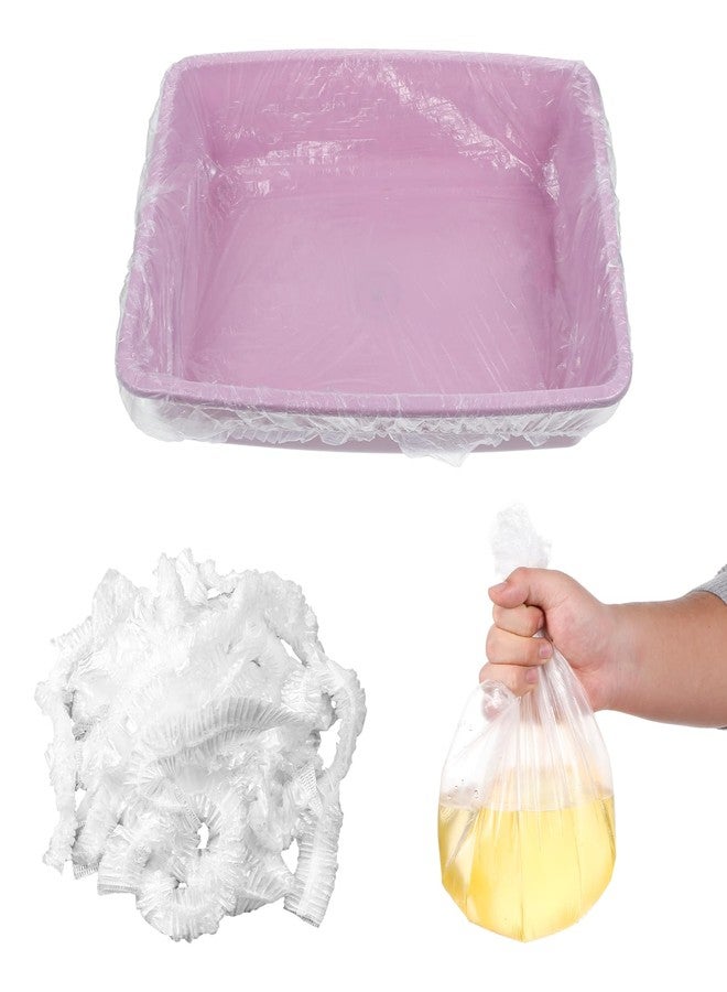 Qianyu 50 PCS Small Animal Cage Liners Disposable Rabbit Bedding & Litter Box Liners Toilet Plastic Film Pan Bags for Bunny Cat Guinea Pig Bird Hamster Chinchilla - Image 1