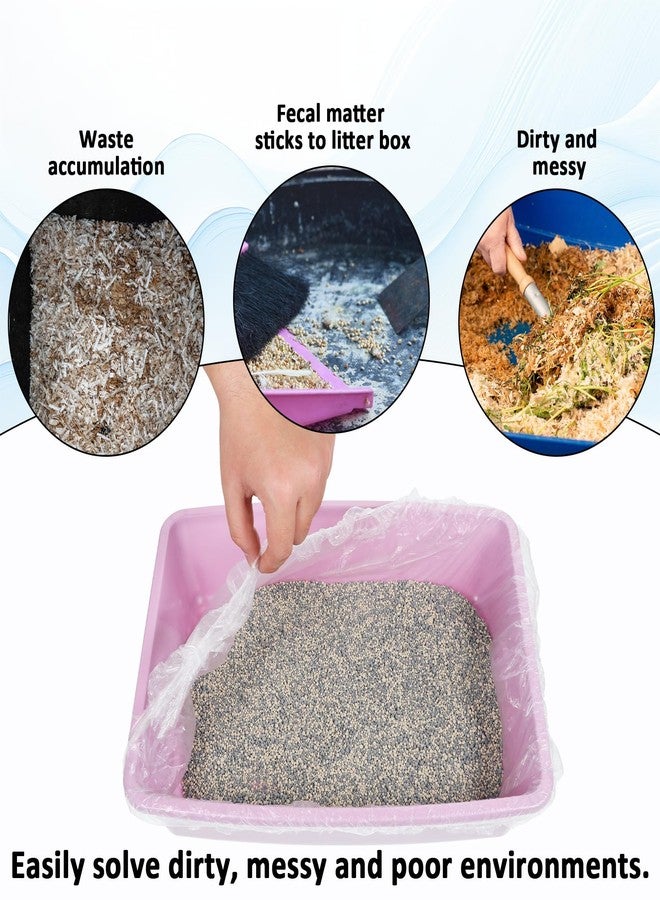 Qianyu 50 PCS Small Animal Cage Liners Disposable Rabbit Bedding & Litter Box Liners Toilet Plastic Film Pan Bags for Bunny Cat Guinea Pig Bird Hamster Chinchilla - Image 5