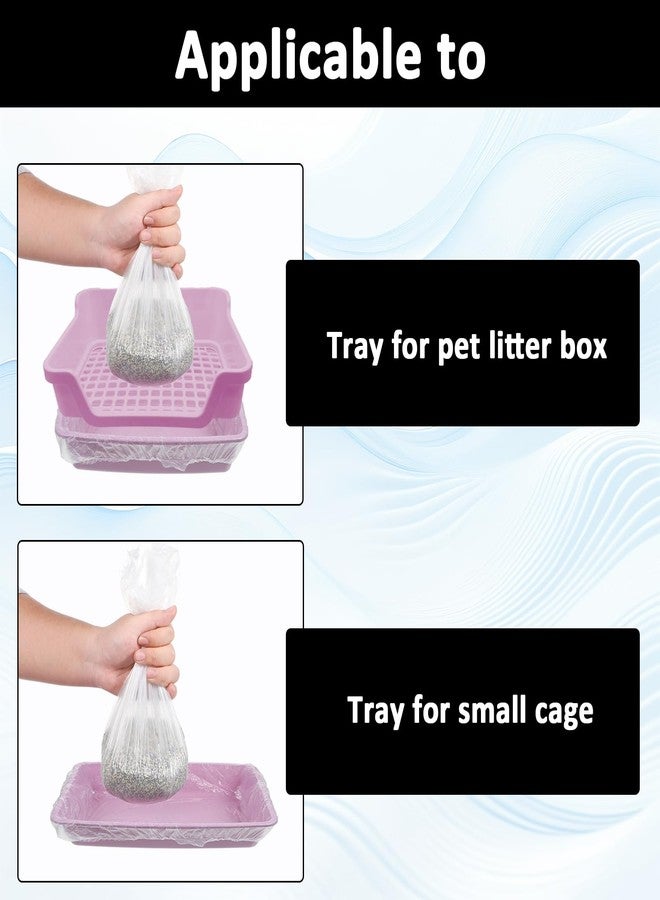 Qianyu 50 PCS Small Animal Cage Liners Disposable Rabbit Bedding & Litter Box Liners Toilet Plastic Film Pan Bags for Bunny Cat Guinea Pig Bird Hamster Chinchilla - Image 3