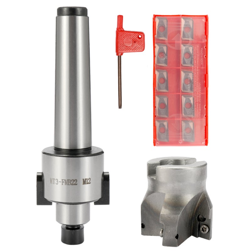 Metal Accuracy CNC Machine Tool MT3-FMB22 M12 Holder Face Mill Arbor 10PCS Carbide Insets Turning Tool - Image 1
