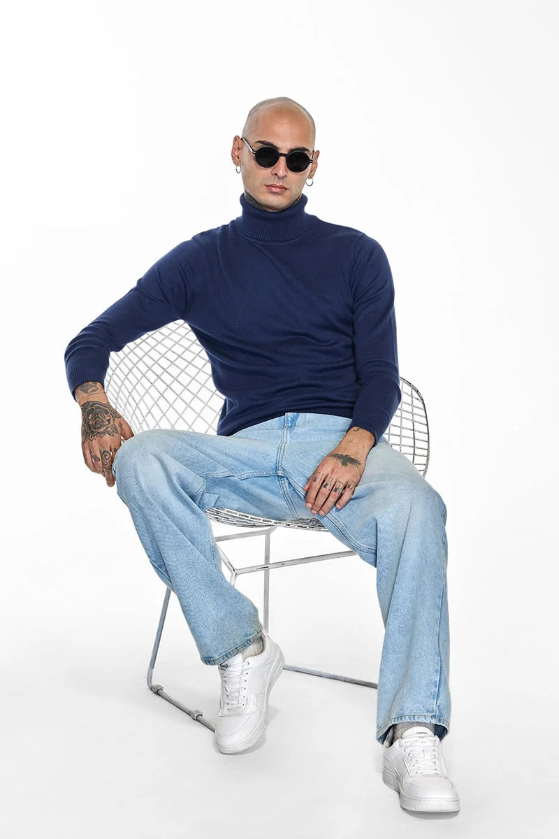 SNITCH Core Lab Dark Blue Turtleneck Sweater