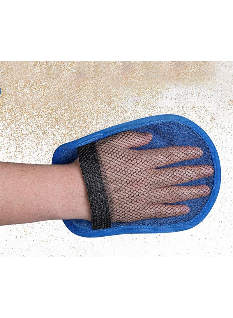 2 Pcs Sand Remover Mitts for Beach, Soft Coral Fleece - Image 3