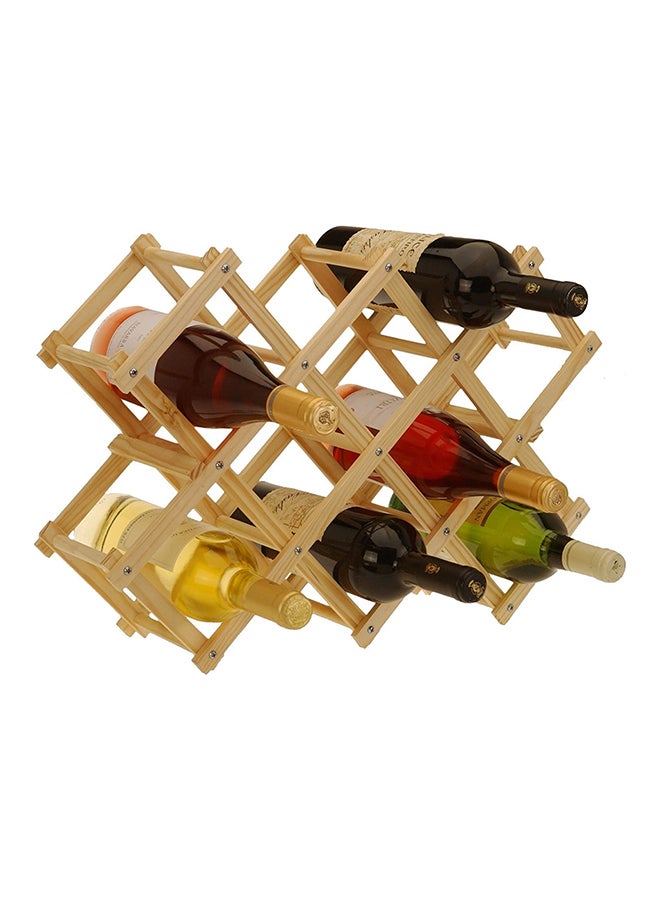 Hometaste Wood Wine Storage Racks Countertop,10 Bottle Wooden Stackable Wine Cellar Racks, Foldable Tabletop Free Standing Wine Display Shelf For Home Kitchen Bar Cabinets