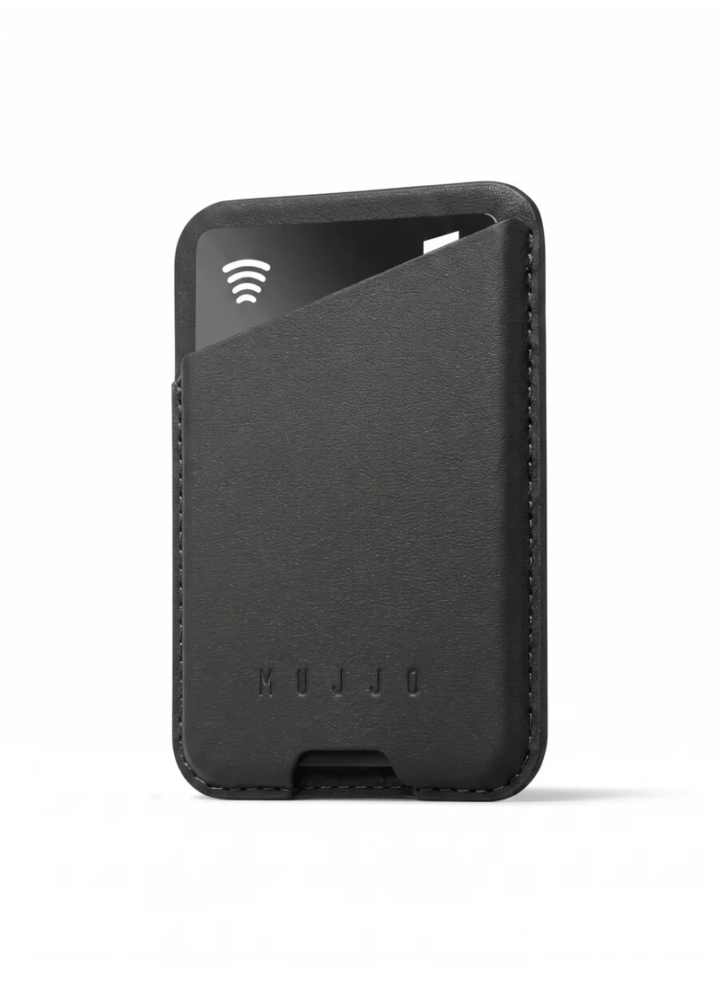 Mujjo Mujjo Magnetic Wireless Charging Leather Wallet for iPhone – Premium Leather Magnetic Card Holder | Holds Up to 3 Cards | Slim Design | Black