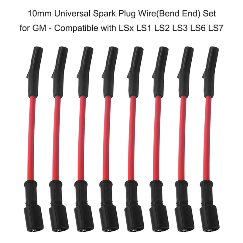 10mm High-performance Spark Plug Wires(Bend End) Set Fit for Chevrolet GM, Compatible with LSx LS1 LS2 LS3 LS6 LS7 SI-AT38006 - Image 5