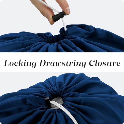 Handy Laundry Laundry Bag - Locking Drawstring Closure and Machine Washable. These Bags will Fit a Laundry Basket or Hamper and Strong Enough to Carry up to Three Loads of Clothes. (Denim) - Image 2