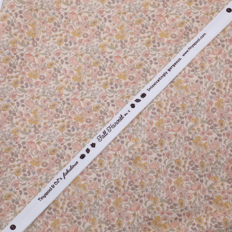 Tinyspool & Co. 100% American Cotton Fabric â€“ 3 Yard Cut Quilting Fabric â€“ Prewashed Preshrunk Yardage for Quilt Backing Borders Binding Sewing Crafts â€“ Fall Harvest No.3 â€“ Spring Coral - Image 2