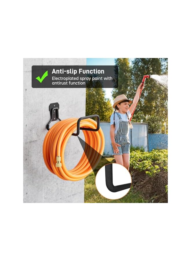 erorex Hose Hanger, Heavy Duty Metal Hose Holder Wall Mount, Garden Hose Holder Wall Mount, Heavy Duty Water Hose Hanger for Garage Outside, Flexible Metal Hose Reel - Image 3
