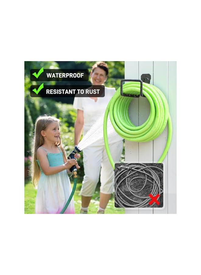 erorex Hose Hanger, Heavy Duty Metal Hose Holder Wall Mount, Garden Hose Holder Wall Mount, Heavy Duty Water Hose Hanger for Garage Outside, Flexible Metal Hose Reel - Image 5