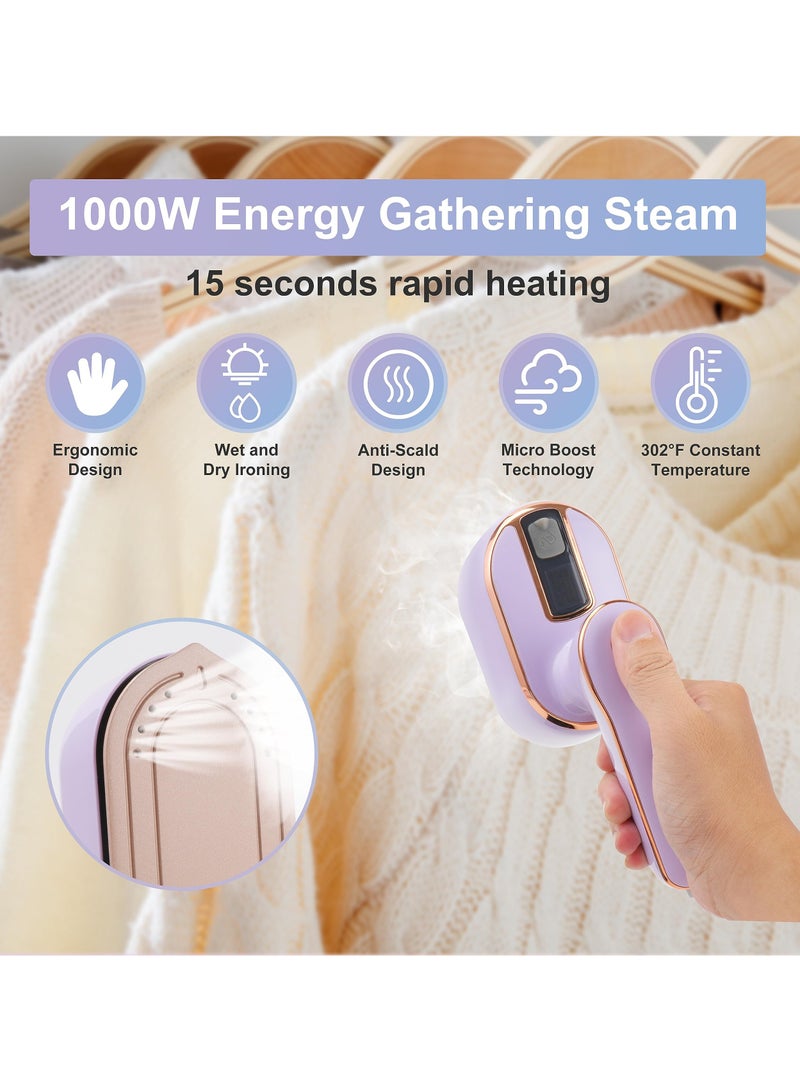 Hoasis Travel Steam Iron, 1090W Foldable Mini Steam Iron Handheld, Travel Steamer for Clothes Supports Wet and Dry Ironing, 15s Fast Heat Up, Portable Steamer Iron for Home and Travel - Image 2