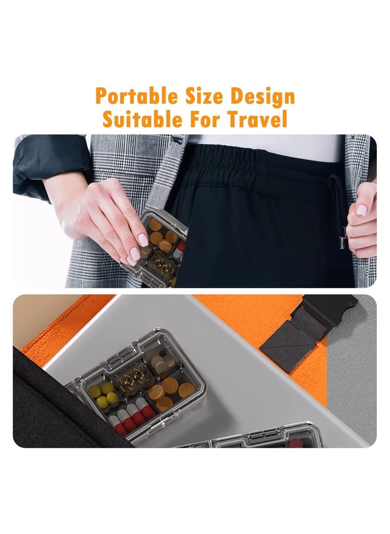 Pill Organizer with Pill Cutter & Crusher, 3 in 1 Multifunctional Pill Splitter, Slicer Medicine Case, Portable Travel Pill Box Container for Storing Grinding Cutting Pills Vitamins Tablets, Easily