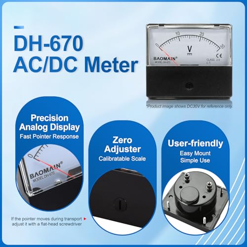 Baomain مقياس التيار التناظري باومان DH-670 DC 0-50A مع شنت 75mV - Image 2