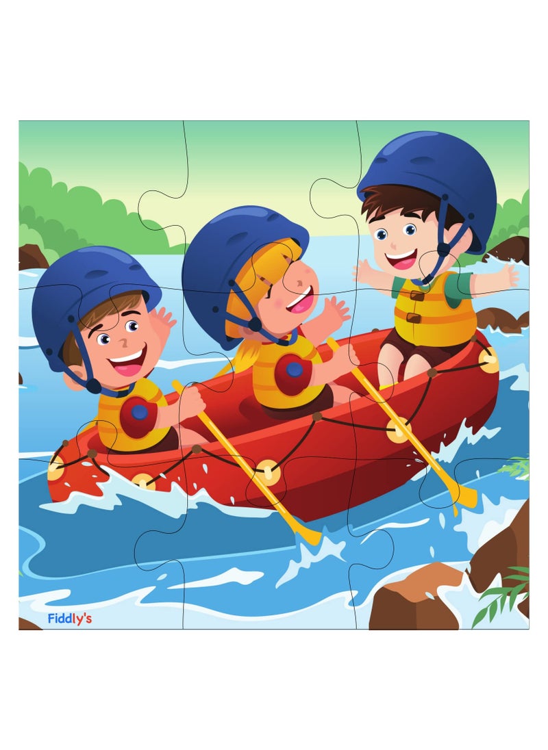 Fiddlys - Fiddlys Wood Jigsaw Puzzles For Kids & Children -9 Pieces Age 3+ (Travel & Adventure (Pack Of 6) - Image 1